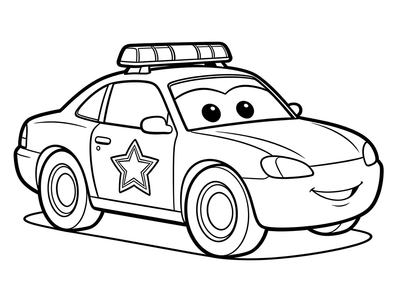 Policejní auto z boku
