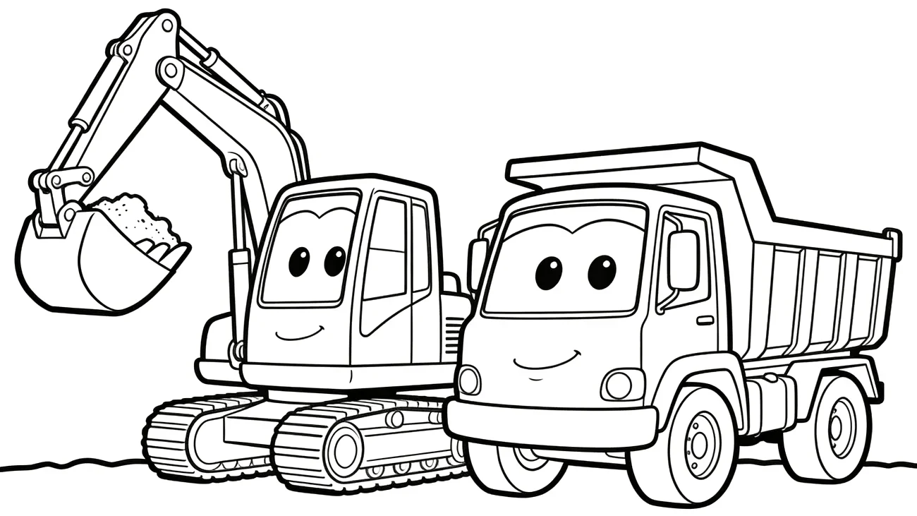 Bagr nakládá nákladní auto