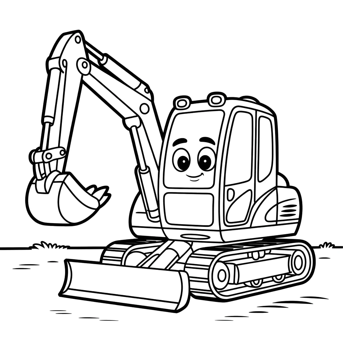 Malý mini bagr s pásy