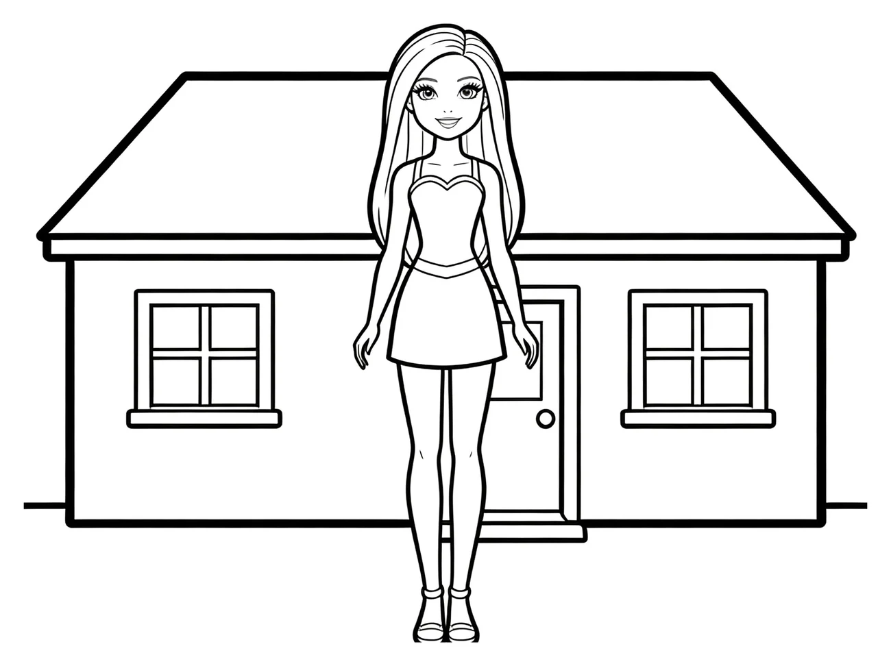 Barbie u celého domečku
