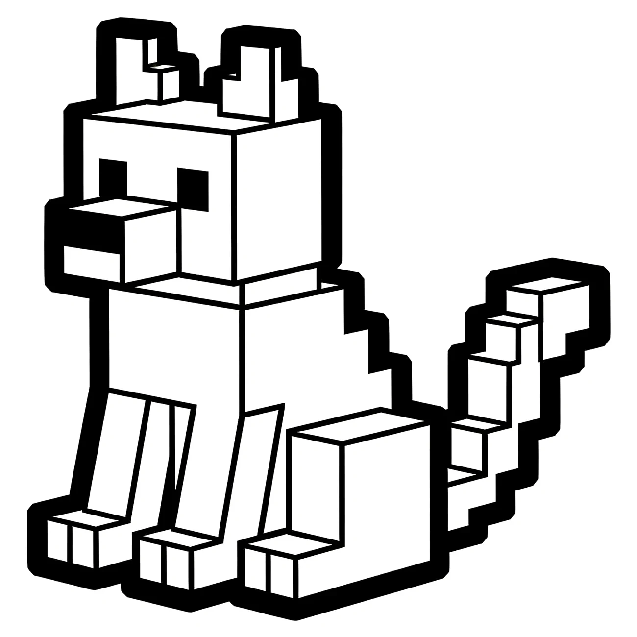 Minecraft kočka nebo vlk - domácí mazlíček (variant 2)
