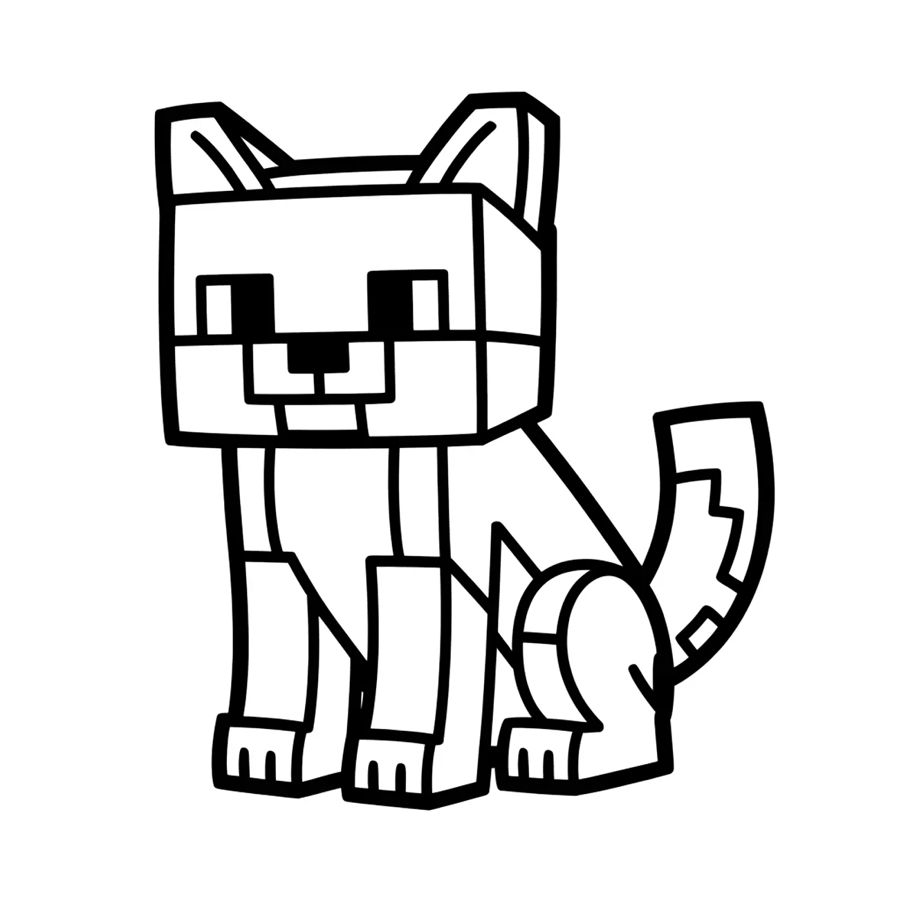 Minecraft kočka nebo vlk - domácí mazlíček