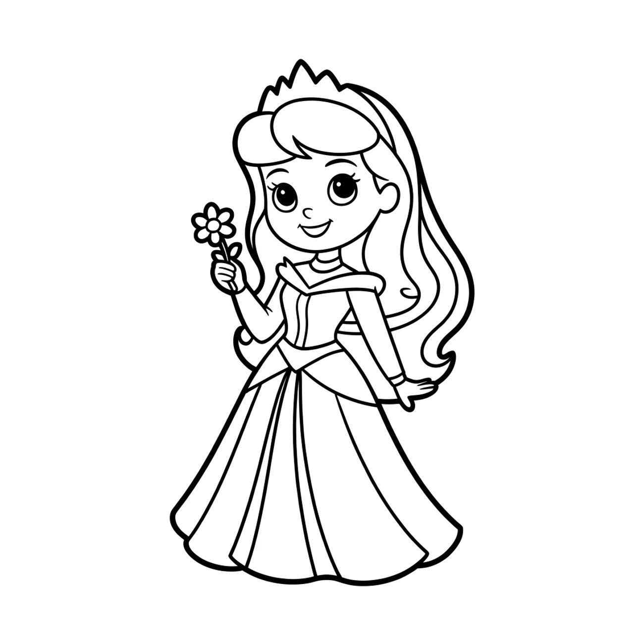 Princezna Aurora Šípková Ruženka s kvítkem