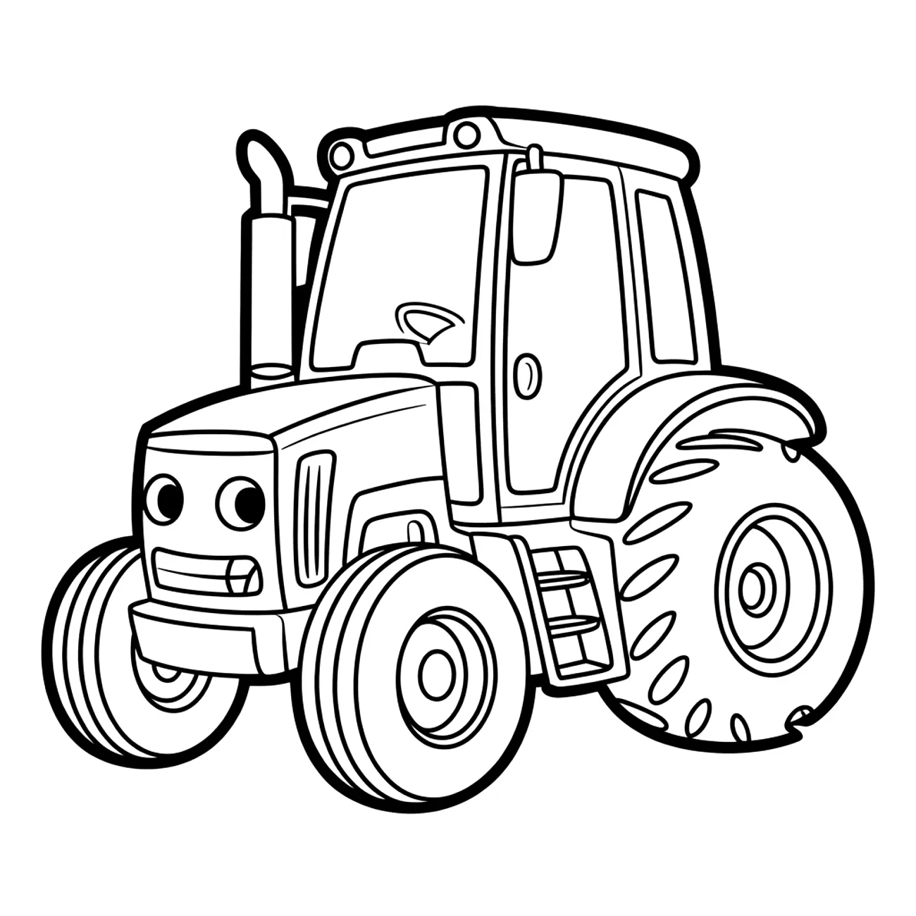 Realistický traktor bez obličeje