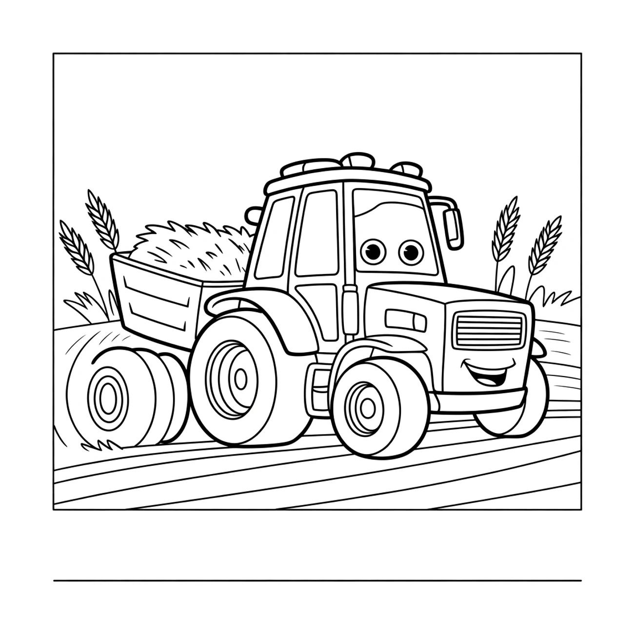 Traktor na poli při sběru