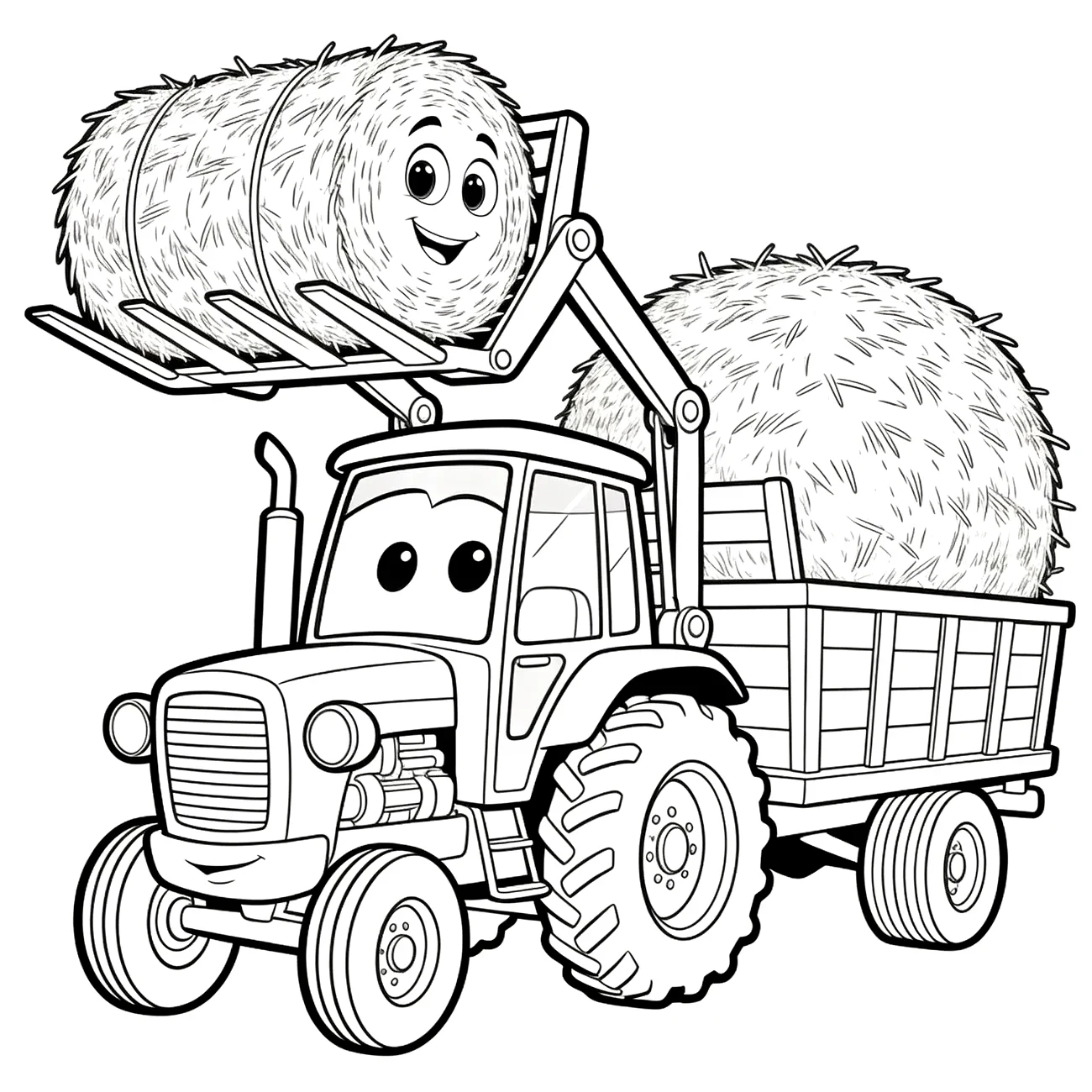 Traktor s balíkem sena (variant 2)