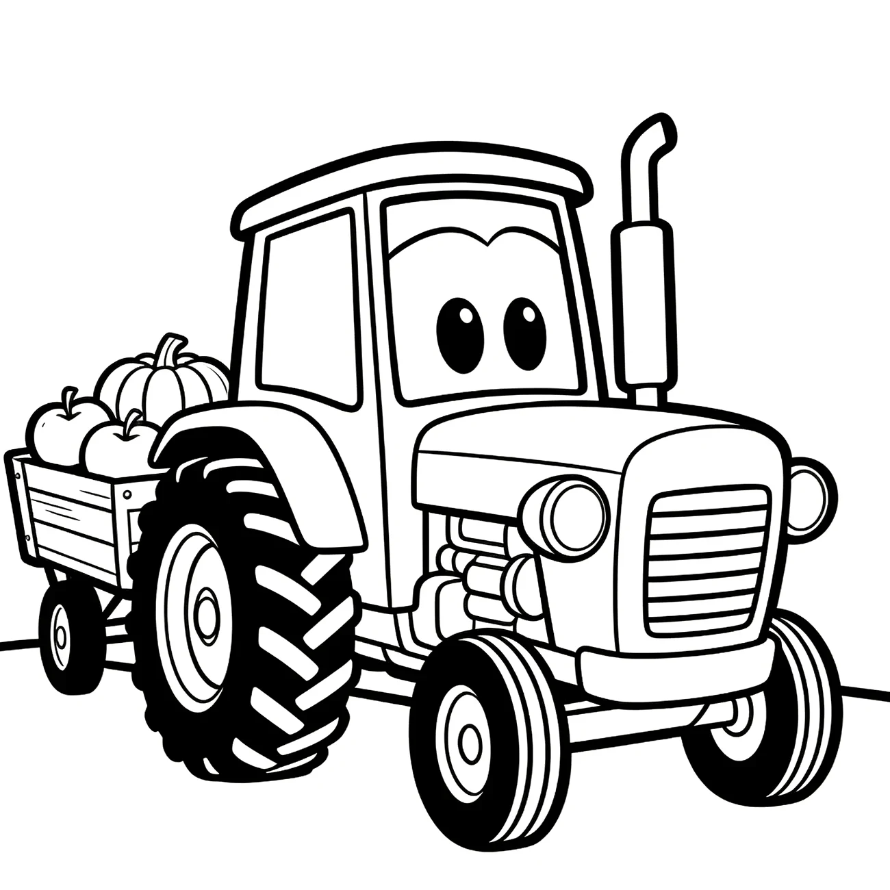Traktor tahá vůz se zeleninou (variant 2)