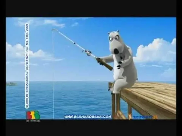 Bernard the Bear - Medvěd Bernard - Rybaření a Noviny