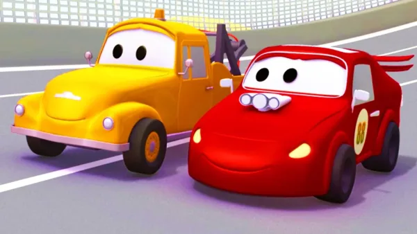 Město aut - Odťahovák Tom a závodní auto